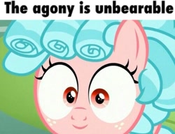 Size: 651x501 | Tagged: safe, artist:cozyglowisreal, edit, edited screencap, imported from derpibooru, screencap, pegasus, pony, caption, cozyposting, dissonant caption, faic, female, filly, foal, freckles, image macro, meme, solo, text