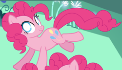 Size: 3060x1764 | Tagged: safe, artist:pinkiepartypiepiety, artist:tominokurra, imported from derpibooru, pinkie pie, earth pony, pony, base used, clone, female, inconsistent line weight, looking at you, mare, mirror pool, no catchlights, solo, turned head, white pupils