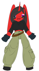 Size: 1705x3075 | Tagged: safe, artist:timejumper, imported from derpibooru, oc, oc only, oc:akana, alicorn, anthro, belt, clothes, cosplay, costume, gloves, kim possible, pants, shoes, solo, tube top