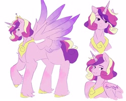 Size: 2048x1639 | Tagged: safe, artist:mikkybun, imported from derpibooru, princess cadance, alicorn, pony, male, prince bolero, raised hoof, rule 63, simple background, solo, spread wings, stallion, white background, wings