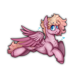 Size: 2300x2300 | Tagged: safe, artist:molars, imported from derpibooru, oc, oc only, oc:love letter, pegasus, pony, blue eyes, commission, curly mane, feminine stallion, full body, heart, looking at you, lying down, male, pink fur, simple background, smiling, stallion, transparent background, unshorn fetlocks