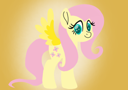 Size: 2456x1740 | Tagged: safe, artist:mlplary6, imported from derpibooru, fluttershy, pegasus, female, simple background, solo, yellow background