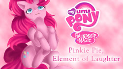 Size: 1280x720 | Tagged: safe, artist:madartistparadise, imported from derpibooru, pinkie pie, earth pony, pony, 2014, abstract background, female, mare, solo, text