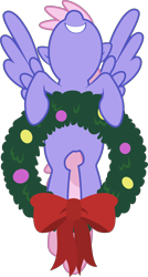 Size: 4708x8779 | Tagged: safe, artist:firlin123, rainbowshine, pegasus, pony, a hearth's warming tail, .svg available, absurd resolution, christmas wreath, female, flying, mare, simple background, smiling, spread wings, svg, transparent background, vector, wings, wreath