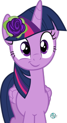 Size: 1600x2914 | Tagged: safe, alternate version, artist:arifproject, imported from derpibooru, twilight sparkle, alicorn, pony, ppov, cute, female, flower, flower in hair, folded wings, mare, my little pony, rose, simple background, smiling, smirk, smirk pone collection, solo, transparent background, twiabetes, twilight sparkle (alicorn), vector, wings