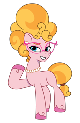 Size: 936x1444 | Tagged: safe, artist:prixy05, imported from derpibooru, earth pony, pony, female, g5, glasses, jewelry, mare, my little pony: tell your tale, necklace, pearl necklace, phyllis cloverleaf, simple background, solo, transparent background, vector