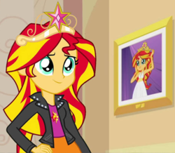 Size: 1004x874 | Tagged: artist needed, safe, edit, edited screencap, imported from derpibooru, screencap, sunset shimmer, equestria girls, my past is not today, big crown thingy, editor needed, element of magic, jewelry, my little pony equestria girls: rainbow rocks, regalia, twilight's crown