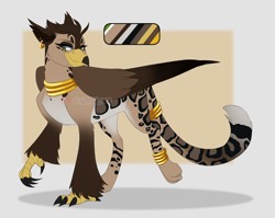 Size: 5662x4500 | Tagged: safe, artist:parrpitched, imported from derpibooru, oc, oc only, oc:kara stripedwing, griffon, ear piercing, jewelry, necklace, piercing, reference sheet, spots