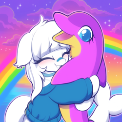 Size: 1024x1024 | Tagged: safe, artist:moozua, imported from derpibooru, oc, oc only, oc:echo location, dolphin, dolphin pony, original species, choker, clothes, dolphin tail, sweater