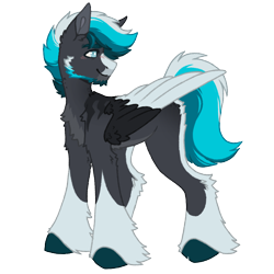 Size: 1000x1000 | Tagged: safe, artist:kazmuun, imported from derpibooru, oc, oc:stormbound, pegasus, pony, colored wings, male, simple background, solo, stallion, transparent background, two toned wings, wings