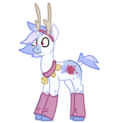 Size: 2000x2000 | Tagged: safe, artist:chromatail, imported from derpibooru, oc, oc:chroma tail, unicorn, antlers, clothes, collar, headband, hearth's warming, horn, jingle bells, png, reindeer antlers, socks, stockings, thigh highs, wishiehoof