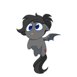 Size: 793x793 | Tagged: safe, artist:inkp0ne, imported from derpibooru, oc, oc only, bat pony, pony, bat pony oc, bat wings, bean pony, cute, cute little fangs, cutie mark, fangs, silly, silly pony, simple, simple background, small pony, wings