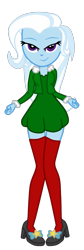 Size: 462x1369 | Tagged: safe, artist:gmaplay, edit, imported from derpibooru, trixie, equestria girls, christmas, clothes, female, holiday, recolor, simple background, solo, transparent background