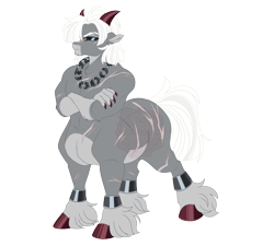 Size: 5100x4600 | Tagged: safe, artist:gigason, imported from derpibooru, oc, oc:basalt, centaur, taur, absurd resolution, crossed arms, interspecies offspring, male, offspring, parent:lord tirek, parent:maud pie, simple background, solo, transparent background