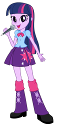 Size: 490x1036 | Tagged: safe, artist:cwt10101, imported from derpibooru, twilight sparkle, human, equestria girls, female, microphone, pose, simple background, singing, solo, transparent background