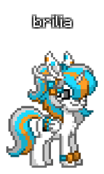 Size: 196x328 | Tagged: safe, artist:princess ice color twinkle, imported from derpibooru, oc, oc:brilia, alicorn, pony, pony town, babgs, bow, chest hair, ear accessory, feet accessory, female, gray eyes, light skin, makeup, mare, ponytail, side horn, three toned mane, three toned tail