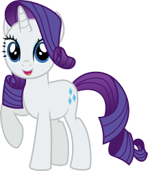 Size: 7000x8115 | Tagged: safe, artist:twilirity, imported from derpibooru, rarity, pony, unicorn, absurd resolution, horn, open mouth, open smile, raised hoof, simple background, smiling, solo, transparent background, vector