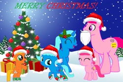 Size: 4191x2824 | Tagged: safe, artist:memeartboi, imported from derpibooru, earth pony, pegasus, pony, unicorn, anais watterson, beard, brother and sister, brothers, buff, christmas, christmas ball, christmas eve, christmas gift, christmas lights, christmas presents, christmas socks, christmas tree, clothes, colt, cute, daisy the donkey, darwin watterson, disguise, eyes closed, eyes open, facial hair, family, father, father and child, father and daughter, father and mother, father and son, female, filly, foal, gift wrapped, group, gumball watterson, happy, hat, hearth's warming, heartwarming, holiday, horn, little sister, looking at you, male, mare, merry christmas, mistletoe, mother, mother and child, mother and daughter, mother and son, muscles, nicole watterson, night, night background, open mouth, outdoors, parent and foal, parents and child, pegasus wings, ponified, present, quintet, richard watterson, santa beard, santa hat, shine, siblings, smiling, smiling at you, snow, snowfall, snowy, socks, stallion, standing, standing on two hooves, the amazing world of gumball, tree, unicorn horn, wings, winter