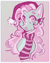 Size: 1600x2000 | Tagged: safe, artist:k4krr, imported from derpibooru, minty, earth pony, pony, christmas, clothes, g3, hat, holiday, scarf, solo