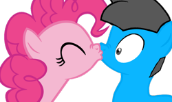 Size: 1380x823 | Tagged: safe, artist:williamtheofficial, imported from derpibooru, pinkie pie, oc, oc:william, earth pony, canon x oc, kissing, simple background, transparent background