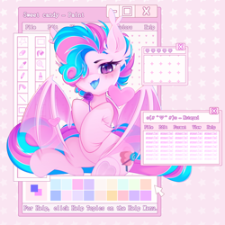 Size: 4000x4000 | Tagged: artist needed, safe, imported from derpibooru, oc, oc only, oc:sweetie swirl, bat pony, bat pony oc, bat wings, blue tongue, blushing, candy, commission, digital art, ear fluff, eyelashes, femboy, fluffy, food, hair over one eye, heart, lollipop, looking at you, male, microsoft, microsoft windows, mouse cursor, multicolored hair, programming, wings, ych result