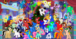 Size: 6913x3588 | Tagged: safe, artist:star-armour95, imported from derpibooru, oc, oc only, oc:allie, oc:ashley gal, oc:asteroid angus, oc:bludeuce, oc:bright star, oc:ej, oc:fidget, oc:firey ratchet, oc:flare spark, oc:ghost pony, oc:glory star, oc:grapefruit face, oc:gregory griffin, oc:hot wave, oc:jade harmony, oc:jemima sparkle, oc:lionheart, oc:lizzy sparkle, oc:llumi knight, oc:mickey motion, oc:miguel, oc:minnie motion, oc:oliver featherwing, oc:pencil sketch, oc:princess kincade, oc:rainbow flower, oc:rainbow sparkle, oc:red arrow, oc:rj, oc:rogan, oc:scotty scorpion, oc:shane park, oc:shield wing, oc:star armour, oc:star flower, oc:stephen (stephen-fisher), oc:sunlight mist, oc:swiftwing, oc:travel tail, oc:twinkle shield, oc:warding moonlight, earth pony, griffon, pegasus, unicorn, 2024, christmas, christmas party, collaboration, female, holiday, horn, male, party, simple background, transparent background