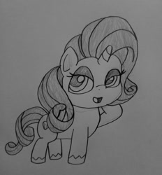 Size: 1280x1378 | Tagged: safe, artist:lunashy21, imported from derpibooru, rarity, pony, unicorn, my little pony: pony life, eyeshadow, female, horn, makeup, monochrome, simple background, solo, solo female, traditional art, unshorn fetlocks, white background