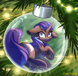 Size: 2400x2330 | Tagged: safe, alternate version, artist:yuris, imported from derpibooru, oc, oc only, oc:moonlight, pony, unicorn, advertisement, alternate character, ball, bauble, christmas, christmas ornament, christmas tree, commission, cute, decoration, frog (hoof), garland, glass, holiday, horn, looking at you, looking back, micro, multi ych "christmas ball", open mouth, sitting, solo, tree, underhoof, unicorn oc, ych result