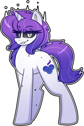 Size: 2931x4425 | Tagged: safe, artist:askhypnoswirl, imported from derpibooru, oc, oc only, unicorn, eyelashes, female, horn, lidded eyes, oc name needed, possessed, possession, solo, solo female, unicorn oc