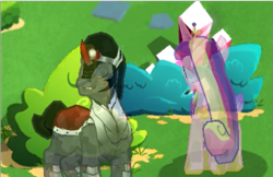 Size: 603x390 | Tagged: safe, edit, edited screencap, imported from derpibooru, screencap, king sombra, princess cadance, alicorn, crystal pony, pony, unicorn, caption, christmas, colored horn, crystal, crystal empire, curved horn, emotions, empire, eyes closed, game, gameloft, holiday, horn, image macro, my little pony, phone, phone screen, photo, screenshots, solo, sombra eyes, sombra horn, text