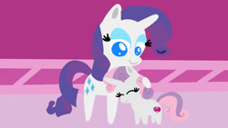 Size: 1280x720 | Tagged: safe, artist:mlplary6, imported from derpibooru, rarity, sweetie belle, pony, unicorn, belle sisters, female, filly, foal, horn, mare, siblings, sisters