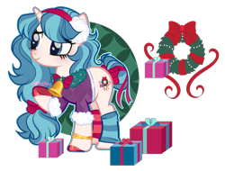 Size: 2692x2048 | Tagged: safe, artist:afterglory, imported from derpibooru, oc, pony, unicorn, bell, clothes, female, horn, leg warmers, mare, present, solo, sweater