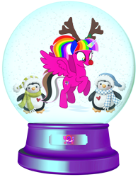 Size: 1700x2177 | Tagged: safe, artist:lizzmcclin, imported from derpibooru, oc, oc:rainbow sparkle, female, simple background, snow globe, transparent background