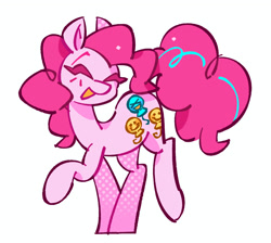 Size: 1134x1016 | Tagged: safe, artist:shrimpnurse, imported from derpibooru, pinkie pie, earth pony, pony, cutie mark redesign, female, mare, my little pony, simple background, smiling, solo, standing on two hooves, white background