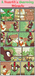 Size: 2464x5344 | Tagged: safe, artist:povitato, imported from derpibooru, autumn afternoon, autumn blaze, cinder glow, maple brown, pumpkin smoke, summer flare, winter flame, kirin, christmas, comic, floppy ears, holiday, kirin village, snow, snowfall, window