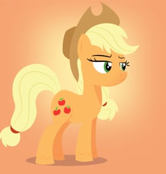 Size: 1950x2048 | Tagged: safe, artist:fallingoc, imported from derpibooru, applejack, earth pony, pony, female, gradient background, lineless, mare, solo, vector