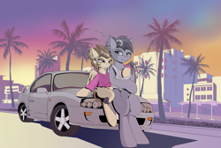 Size: 2160x1450 | Tagged: safe, artist:hovawant, imported from derpibooru, oc, building, car, grand theft auto, supra