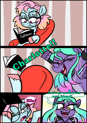 Size: 1240x1754 | Tagged: safe, artist:jully-park, imported from derpibooru, oc, oc:charlotte parker, oc:ella evans, earth pony, pegasus, pony, comic:how i meet my chaotic friends, comic