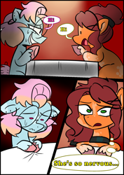 Size: 1240x1754 | Tagged: safe, artist:jully-park, imported from derpibooru, oc, oc:charlotte parker, oc:kelly clark, earth pony, pony, comic:how i meet my chaotic friends, comic