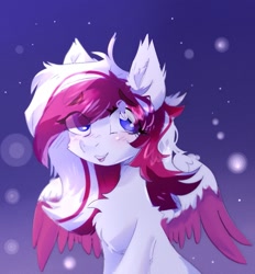 Size: 1113x1200 | Tagged: safe, artist:lime noise, imported from derpibooru, oc, oc only, oc:red wine, pegasus, bust, chest fluff, digital art, pegasus oc, portrait, solo, two toned mane, wings