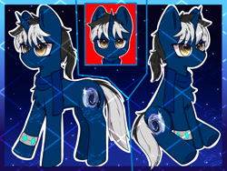 Size: 1200x900 | Tagged: safe, imported from derpibooru, oc, oc only, oc:dark galaxy, oc:苍星暗暗, pony, unicorn, clothes, horn, male, scarf, unicorn oc