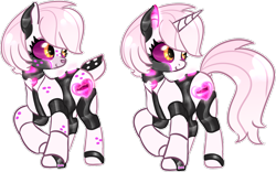 Size: 1074x672 | Tagged: safe, artist:nyansockz, imported from derpibooru, oc, oc only, oc:memo, deer, pony, robot, robot pony, unicorn, digital art, doe, female, horn, simple background, transparent background