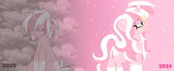 Size: 3347x1369 | Tagged: safe, artist:ladylullabystar, imported from derpibooru, oc, oc:lady lullaby star, pony, unicorn, duality, female, glasses, horn, mare, saf, solo