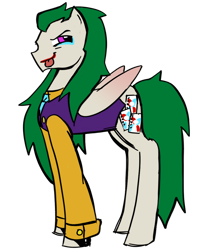 Size: 828x993 | Tagged: safe, artist:0liiver, imported from derpibooru, pegasus, pony, dc comics, ponified, solo, the joker