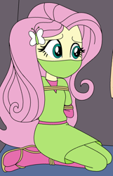 Size: 868x1347 | Tagged: safe, artist:author92, imported from derpibooru, fluttershy, human, equestria girls, ninja, tied up