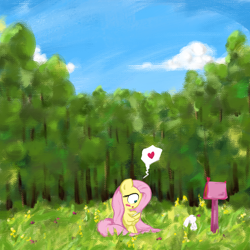 Size: 3000x3000 | Tagged: safe, artist:widelake, imported from derpibooru, angel bunny, fluttershy, pegasus, female, letter, love letter