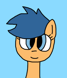 Size: 352x410 | Tagged: safe, artist:luisegirls23, imported from derpibooru, first base, pegasus, pony, adorabase, bust, closed mouth, cute, female, female first base, filly, foal, generation leap, hello, light blue background, pegasus first base, portrait, race swap, rule 63, simple background, smiling, solo