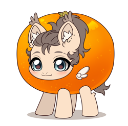 Size: 3852x3800 | Tagged: safe, artist:konejo, imported from derpibooru, oc, oc only, oc:dima, pegasus, pony, chibi, solo, tangerine, wings