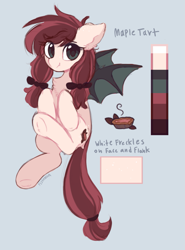 Size: 939x1268 | Tagged: safe, artist:flixanoa, derpibooru exclusive, imported from derpibooru, oc, oc only, oc:maple tart, bat pony, pony, bat pony oc, bat wings, female, mare, reference sheet, solo, wings