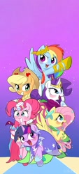 Size: 1080x2400 | Tagged: source needed, safe, imported from derpibooru, applejack, fluttershy, pinkie pie, rainbow dash, rarity, twilight sparkle, earth pony, pegasus, unicorn, the best night ever, clothes, cute, dress, gala dress, horn, mane six, my little pony, unicorn twilight